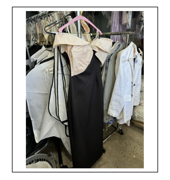 GA250918 - Rachel Gilbert black dress with white bow