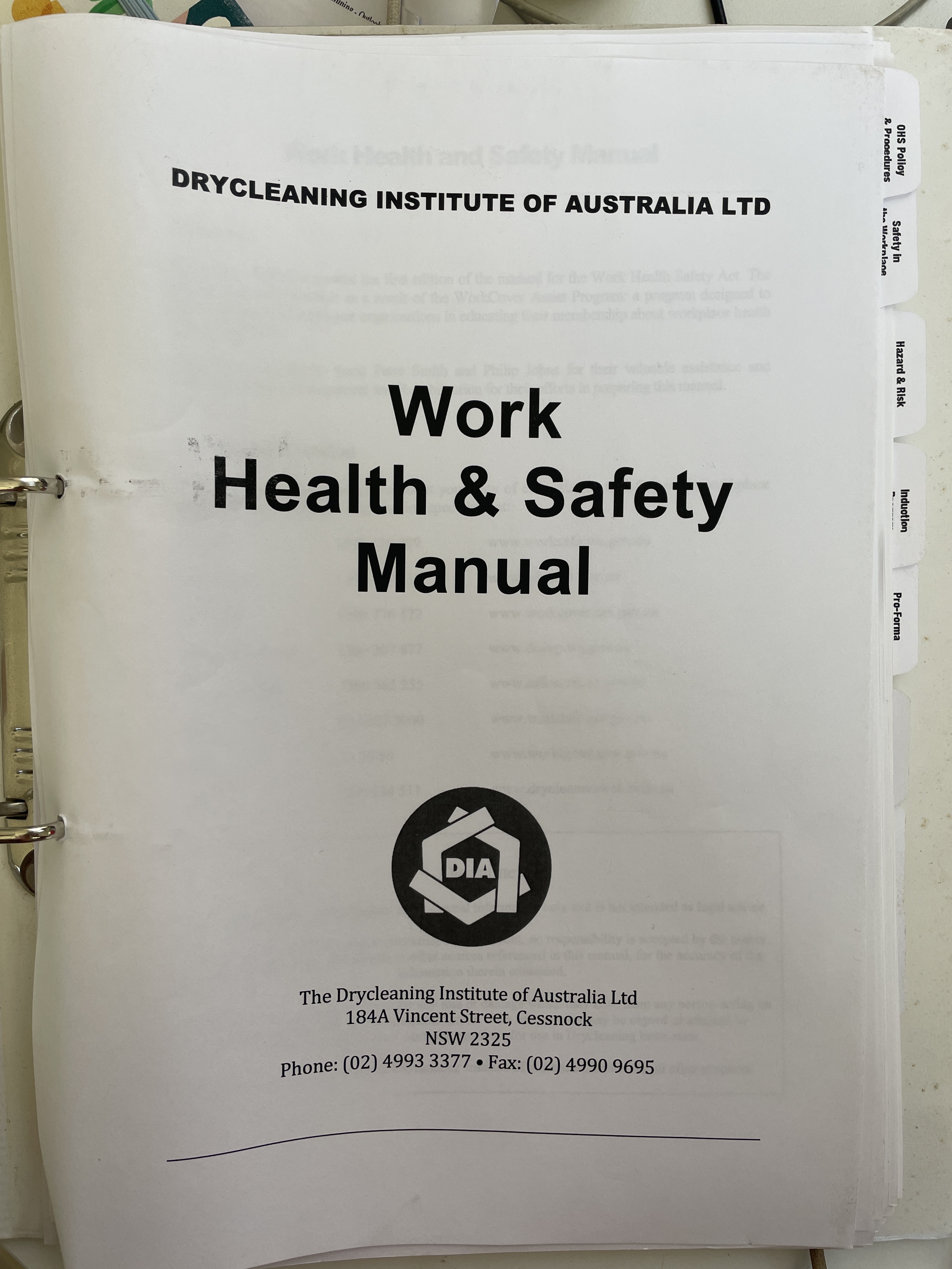 DIA Work Health & Safety Manual 2013
