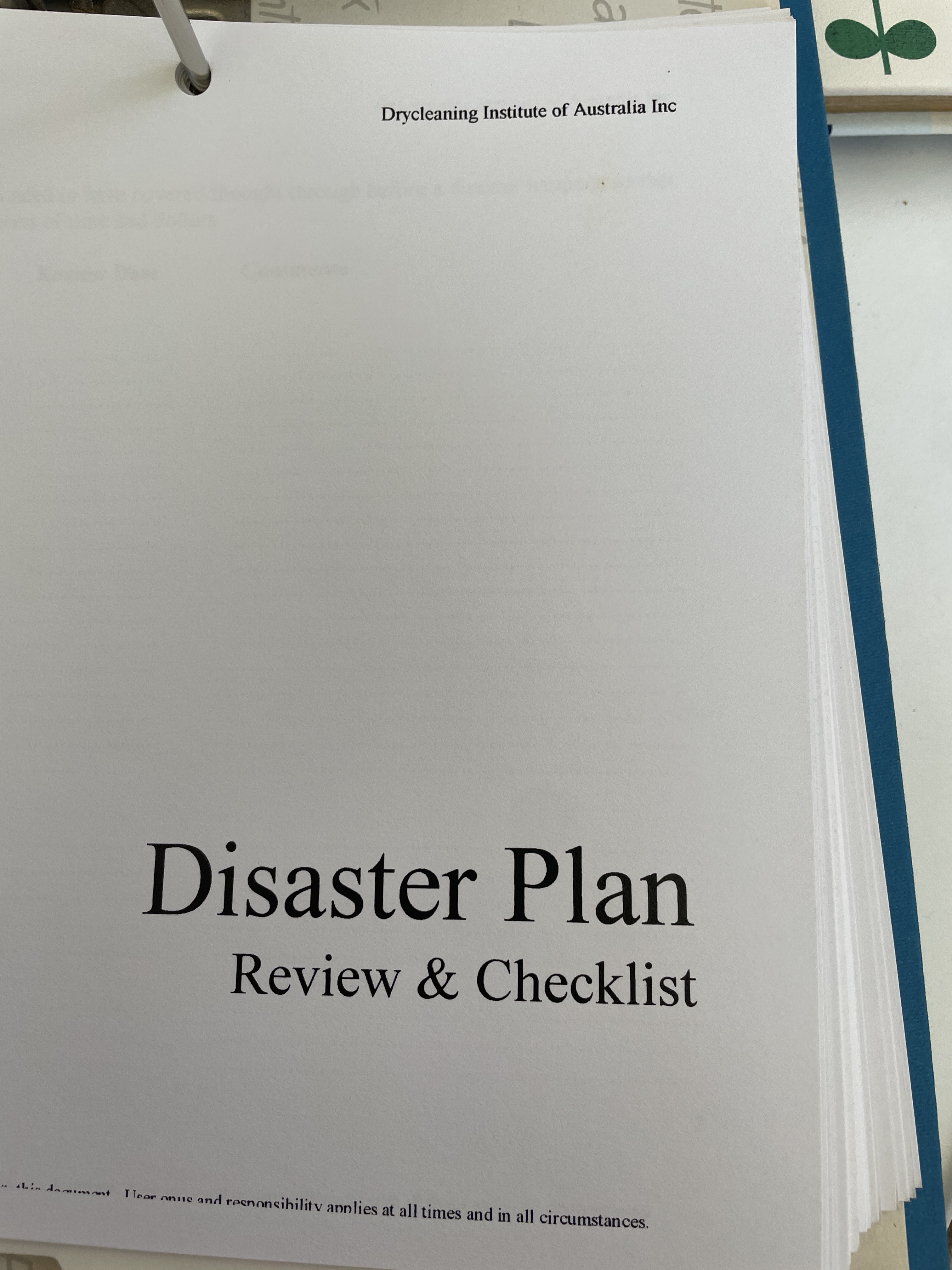 DC Management Tool Kit - Disaster Plan & Staff Induction