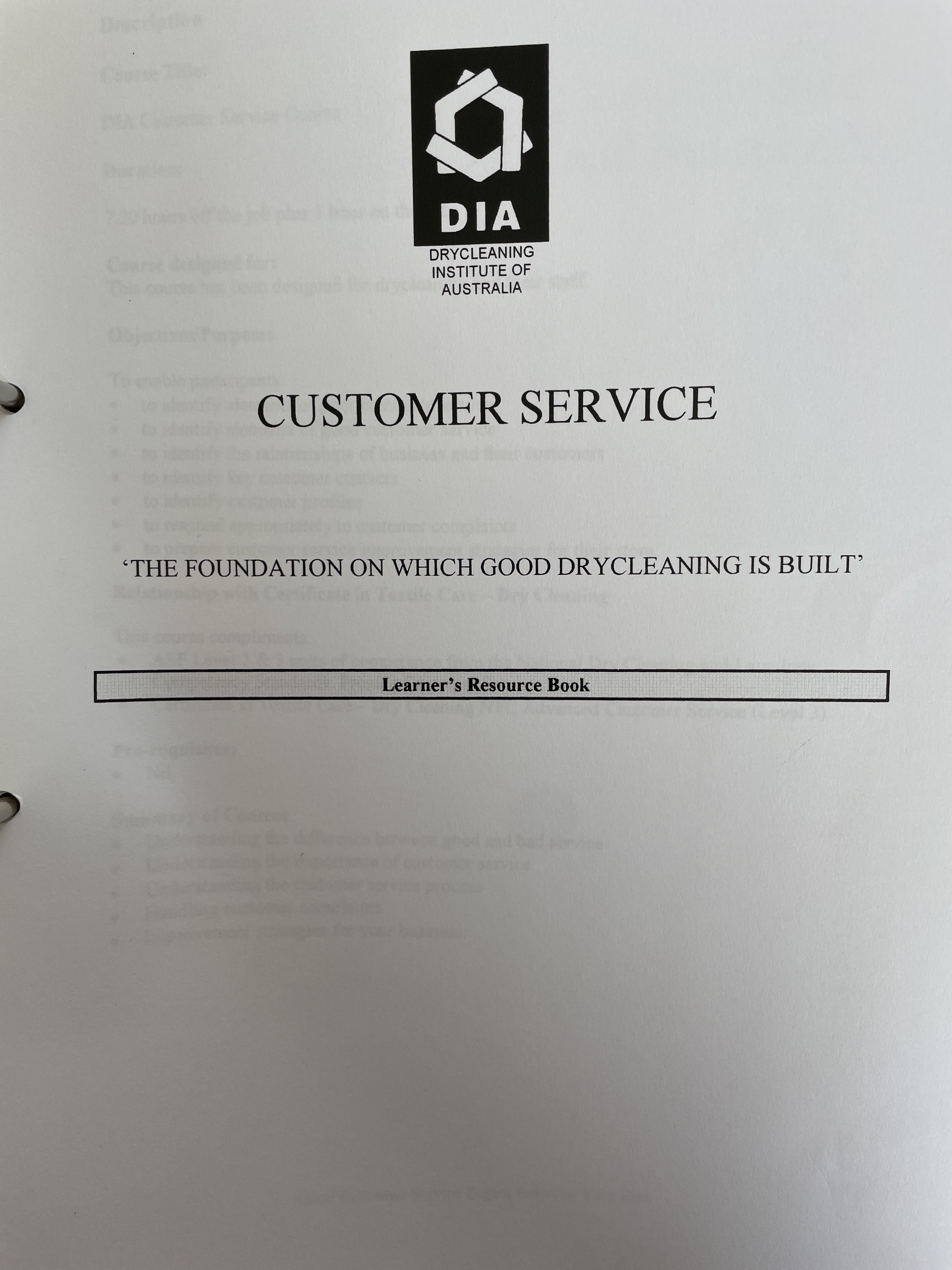 DC Management Tool Kit - Customer Service Course