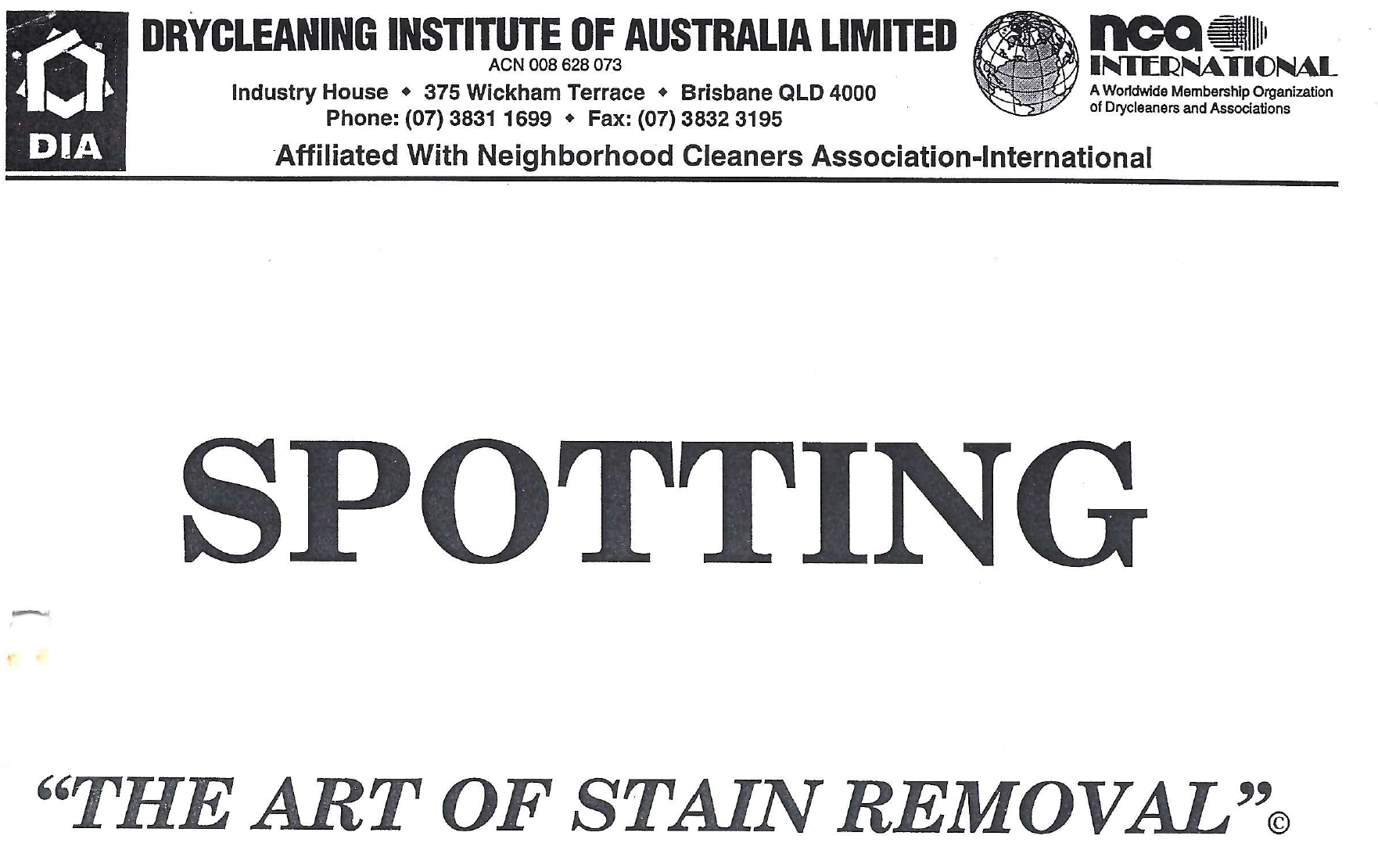 Spotting - The Art of Stain Removal